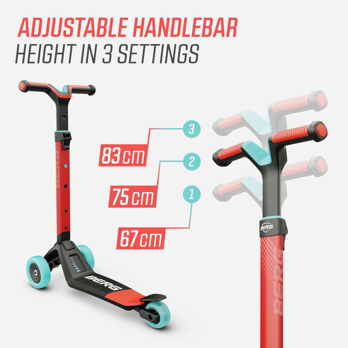 BERG Nexo Foldable Red Løbehjul