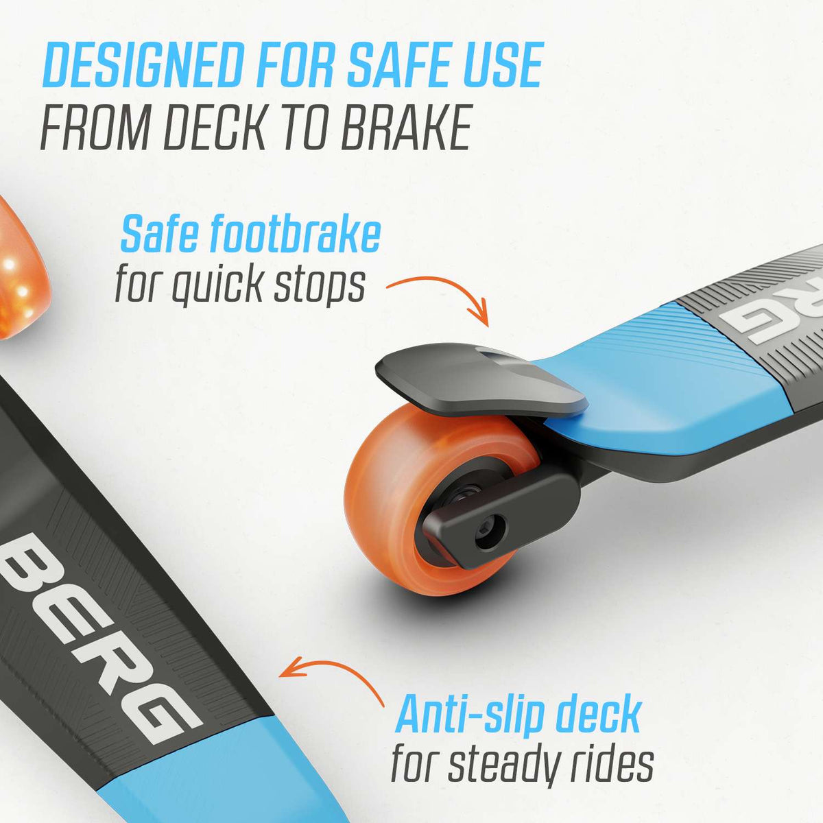 BERG Nexo Foldable Lights LED-deck Blue Løbehjul