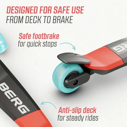 BERG Nexo Foldable Lights LED-deck Red Løbehjul