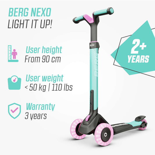 BERG Nexo Foldable Lights LED-deck Mint Løbehjul