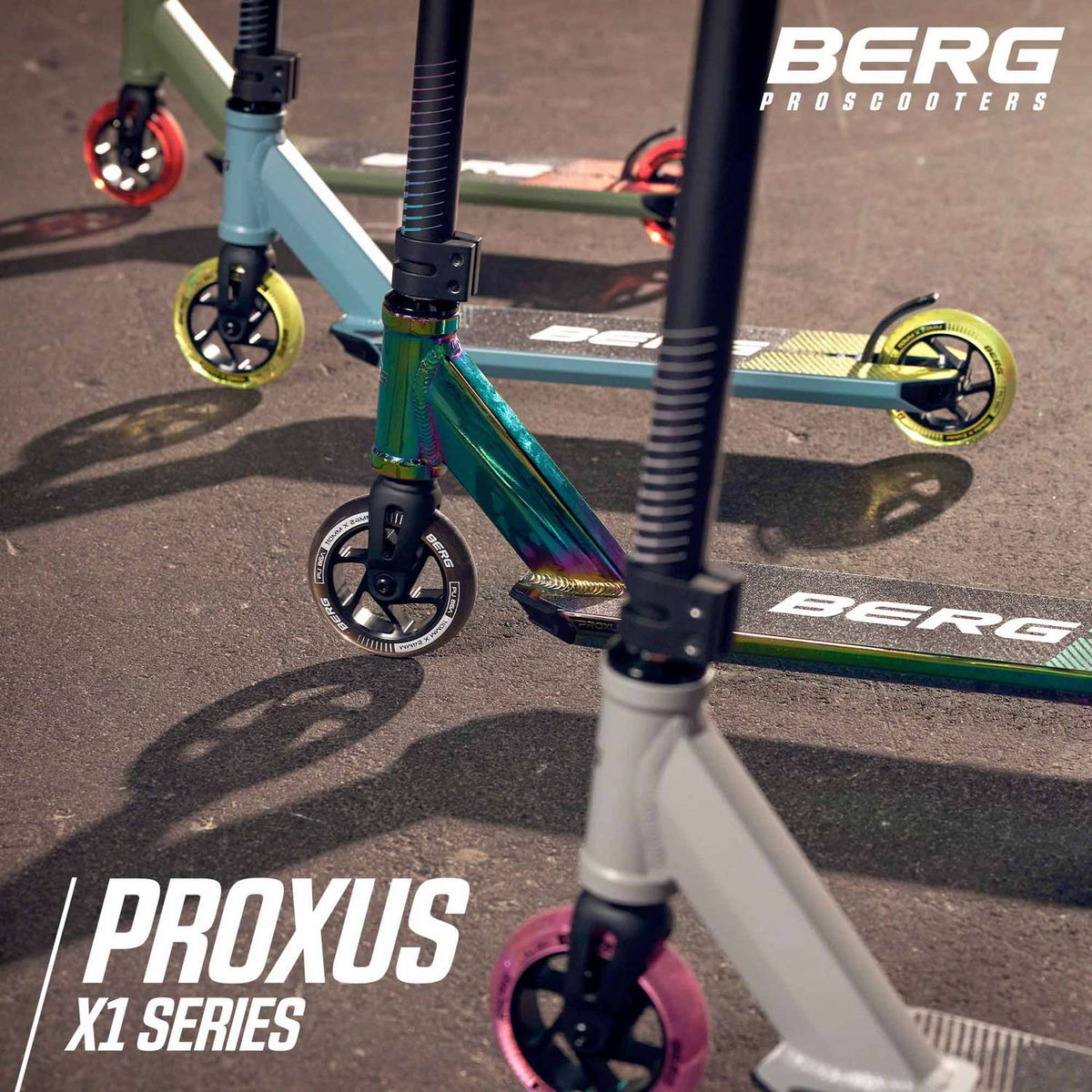 BERG Proxus X1 Green/Orange Løbehjul