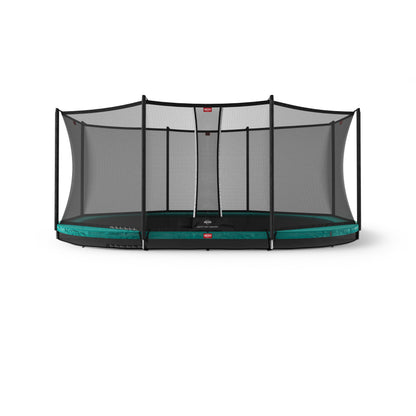 BERG SPORTS Grand Favorit InGround 520 grøn Trampolin + Safety Net Comfort