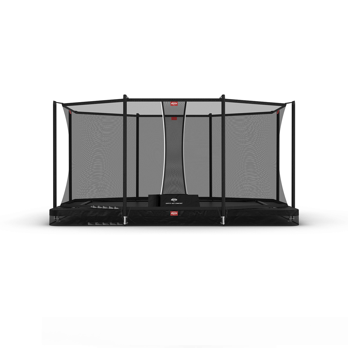 BERG Ultim Favorit InGround 410 Sort Trampolin + Safety Net Comfort