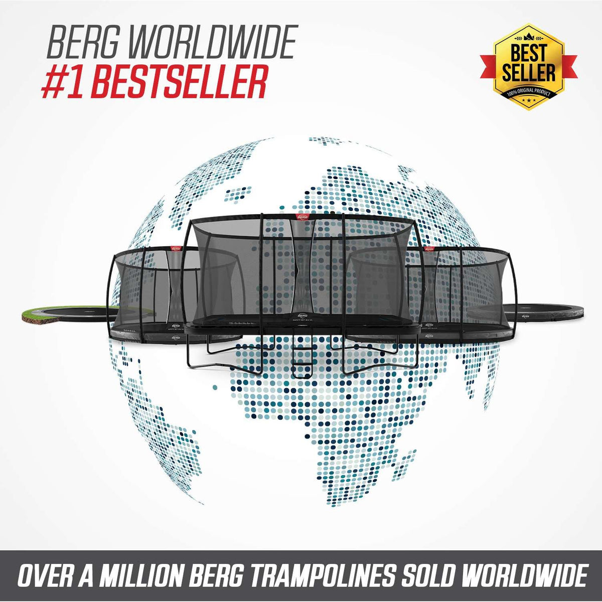 BERG Ultim Elite Regular 500 Grå Trampolin + Safety Net DLX XL
