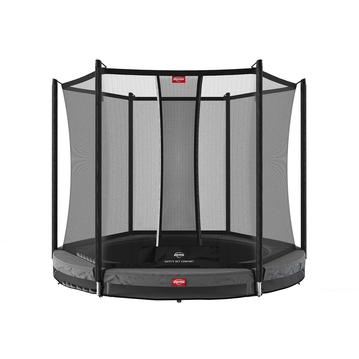BERG Favorit InGround 270 Grå Trampolin + Safety Net Comfort