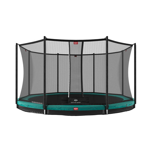 BERG Favorit InGround 430 Grøn Trampolin + Safety Net Comfort