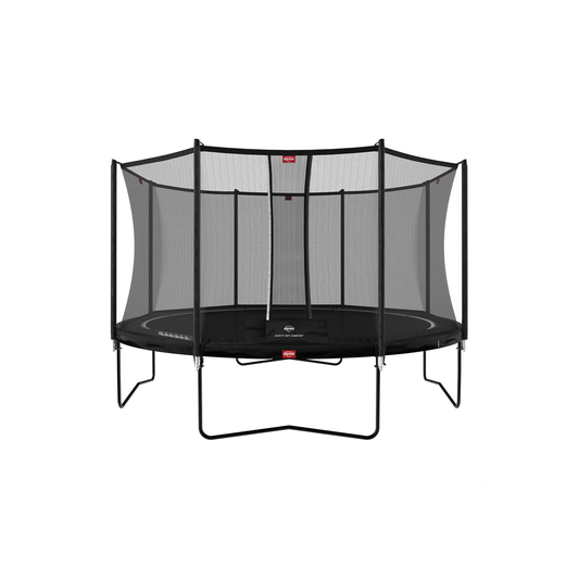 BERG Favorit Regular 430 Sort Trampolin + Safety Net Comfort