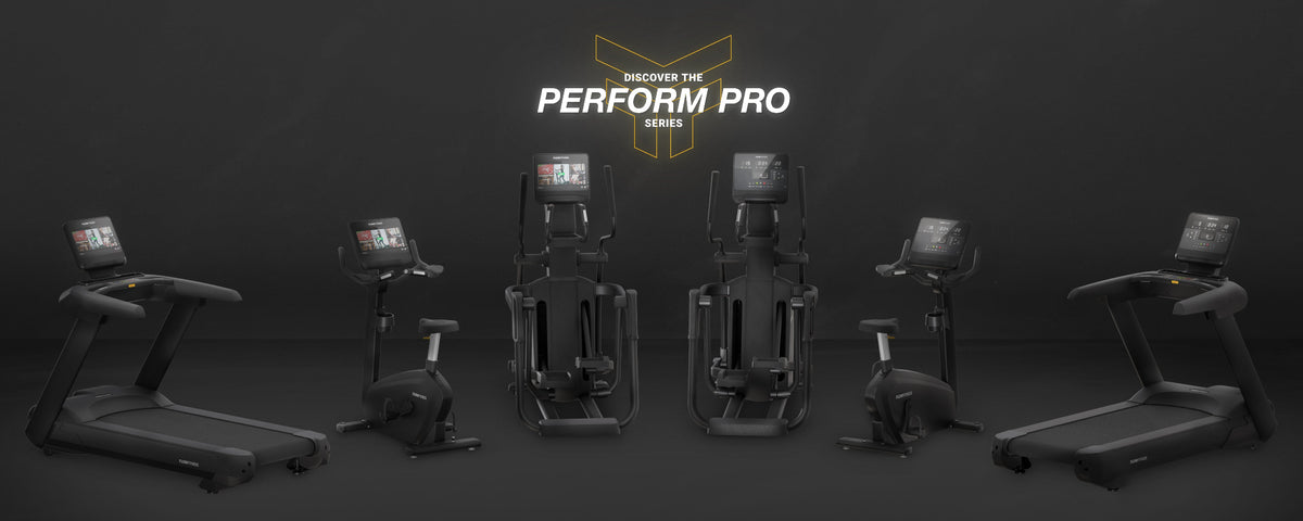 Billede af Perform Pro Series med professionelt fitnessudstyr i solid konstruktion og stilrent, sort design, velegnet til intensiv og seriøs træning.