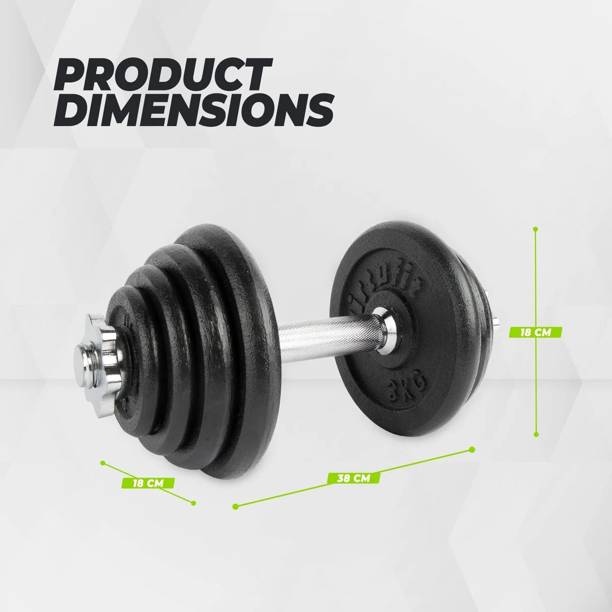 VirtuFit Støbejerns Håndvægt 15 kg