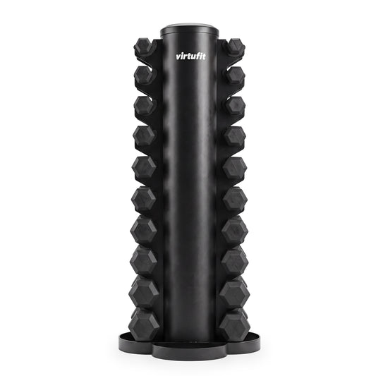 VirtuFit Hex håndvægtsæt med Tower 1-10 kg