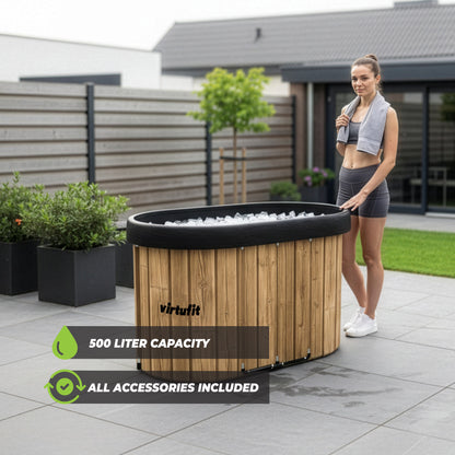 VirtuFit Oval Isbad - 500 liter Wood Look